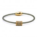 Two-Tone Plated with Crystal Cable Bracelets