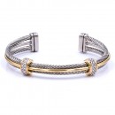 Two-tone Plated Cable Bracelets
