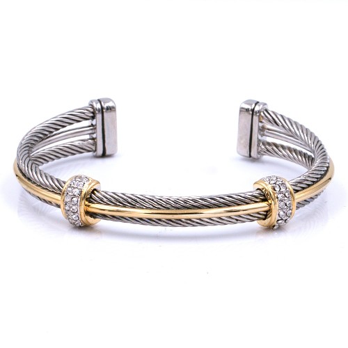 Two-tone Plated Cable Bracelets