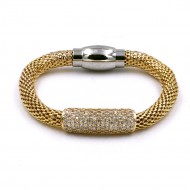 Gold Plated with Mesh Chain Magnetic Bracelets