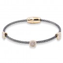 Two-Tone Plated Plated with Cable Bracelets
