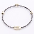 Two-Tone Plated Plated with Cable Bracelets