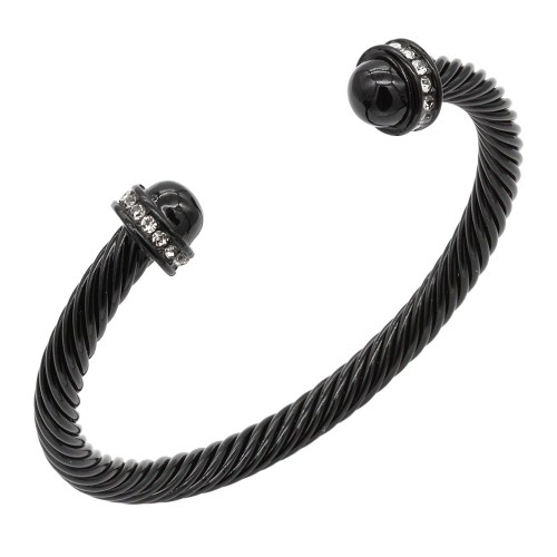 5MM Black Color brass metal cable bracelets
