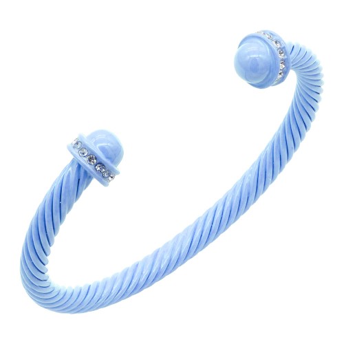 5MM Blue Color brass metal cable bracelets