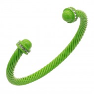 5MM Light Green Color brass metal cable bracelets