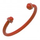 5MM Red Color brass metal cable bracelets