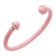 5MM Pink Color brass metal cable bracelets