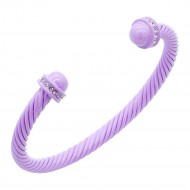 5MM Purple Color brass metal cable bracelets
