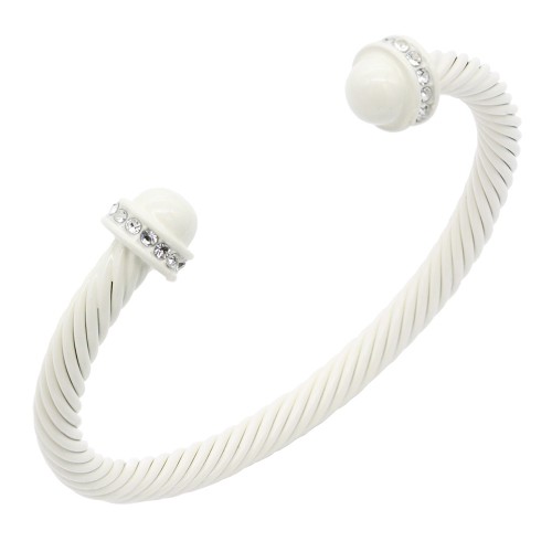 5MM White Color brass metal cable bracelets