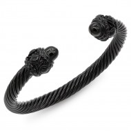 7MM Black Color brass metal cable bracelets