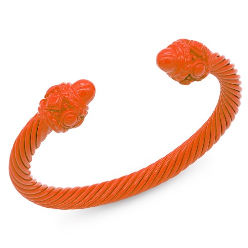 7MM Orange Color brass metal cable bracelets