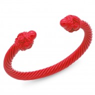 7MM Red Color brass metal cable bracelets