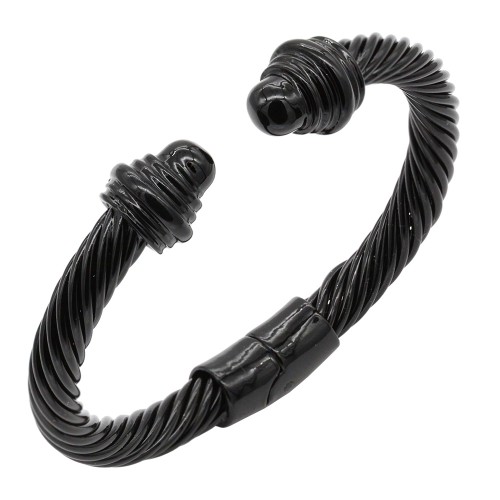 7MM Black Color brass metal cable bracelets