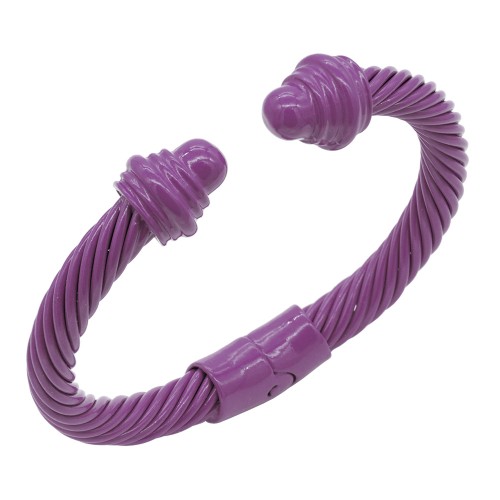 7MM Purple Color brass metal cable bracelets