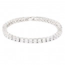 7&quot; Rhodium Plated Tennis Bracelet with 4mm Round CZ
