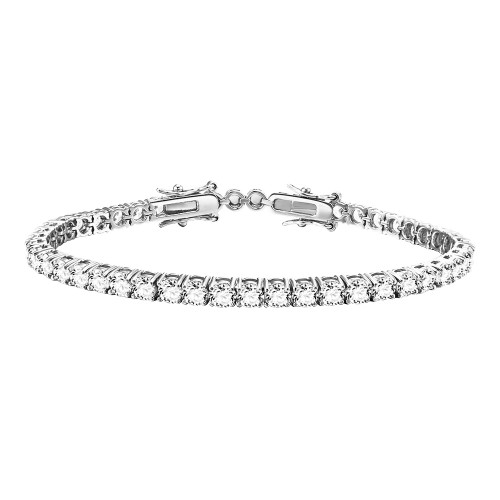 Silver Plated with Cubic Zirconia Bracelets, Silver Tennis AAA CZ Bracelet Bridal Wedding Evening Party Bling Gold Plated Jewelry for Woman