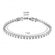 Silver Plated with Cubic Zirconia Bracelets, Silver Tennis AAA CZ Bracelet Bridal Wedding Evening Party Bling Gold Plated Jewelry for Woman
