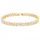 Rhodlium Plated With Clear CZ Heart Tennis Bracelets. 7"