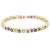 Gold-Plated-With-Multi-Color-CZ-Heart-Tennis-Bracelets.-7"-Gold Multi-Color