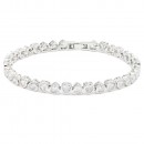 Rhodlium Plated With Clear CZ Heart Tennis Bracelets. 7"