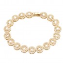 Gold Plated With Clear CZ Tennis Bracelets, 7"