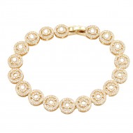 Gold Plated With Clear CZ Tennis Bracelets, 7"