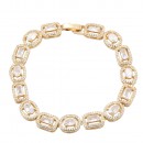 Rhodium Plated With Clear CZ Tennis Bracelets, 7" Rhodium Plated With Clear CZ Tennis Bracelets, 7"