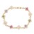 Gold-Plated-With-Multi-CZ-Clover-Bracelets,-7"-Multi-Color