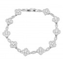 Gold Plated With Multi CZ Clover Bracelets, 7"