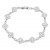 Rhodium-Plated-With-Clear-CZ-Clover-Bracelets,-7"-Rhodium