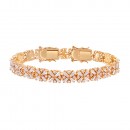 Rhodium Plated with Luxury Clear Baguette-Cut Trendy Design AAA CZ Bracelet Tennis Bridal Wedding Party Jewelry