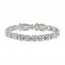 Rhodium Plated with Luxury Clear Baguette-Cut Trendy Design AAA CZ Bracelet Tennis Bridal Wedding Party Jewelry
