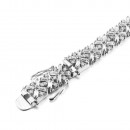 Rhodium Plated with Luxury Clear Baguette-Cut Trendy Design AAA CZ Bracelet Tennis Bridal Wedding Party Jewelry