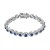 Rhodium-Plated-With-Blue-AAA-CZ-Bracelets-Flower-Floral-Sapphire-Bracelet-Tennis-Bridal-Wedding-Party-Jewelry-Blue