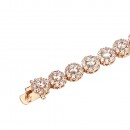 Rose Gold Plated With Clear AAA CZ Bracelets Flower Floral Sapphire Bracelet Tennis Bridal Wedding Party Jewelry