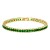 Gold-Plated-With-Emerald-Green-Princess-Cut-CZ-4MM-Tennis-Bracelets.-7-inch-+1-inch-Ext-Gold Green