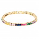 Rhoidum Plated With Clear Color CZ Bangle Bracelets