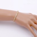 Gold Plated Adjustable Lariat Bracelets with Cubic Zirconia