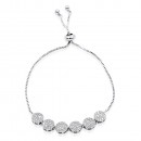 Rhodium Plated with Cubic Zirconia Lariat Bracelets  for Women &amp; Girls