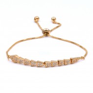 Gold Plated With Clear Cubic Zirconia CZ Lariat Snake Bracelets