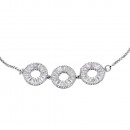 Rhodium Plated Lariat Bracelet With Cubic Zirconia