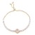 Gold-Plated-Clover-Lariat-Bracelet-with-Clear-CZ-Stone-Gold