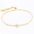 Gold-Plated-Lariat-Bracelet-with-Clear-CZ-Stone---10.50-inch-Length-Gold
