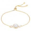 Gold Plated with Cubic Zirconia Lariat Bracelets