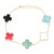 14K-Gold-Plated-With-5-Multi-Color-Clover-Lobster-Closure-Bracelets.-7"+1"-Gold