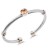 Two-Tone-With-Topaz-Color-Stone-4MM-Cable-Cuff-Bracelets-Topaz