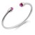 Two-Tone-With-Purple-Stone-4MM-Cable-Cuff-Bracelets-Purple