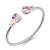 Two-Tone-With-Pink-Stone-4MM-Cable-Cuff-Bracelets-Pink