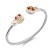 Two-Tone-With-Topaz-Stone-4MM-Cable-Cuff-Bracelets-Topaz