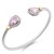 Two-Tone-Plated-With-Pink-Stone-4MM-Cable-Cuff--Bracelets-Pink